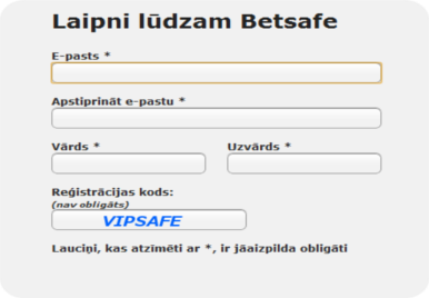 Betsafe Reģistrācijas kods