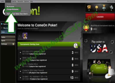 ComeOn Poker Account