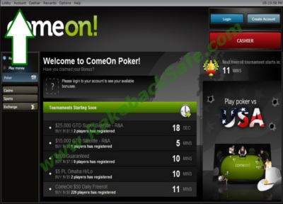 ComeOn Poker Lobby