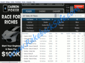 Carbon Poker Lobby Screenshot